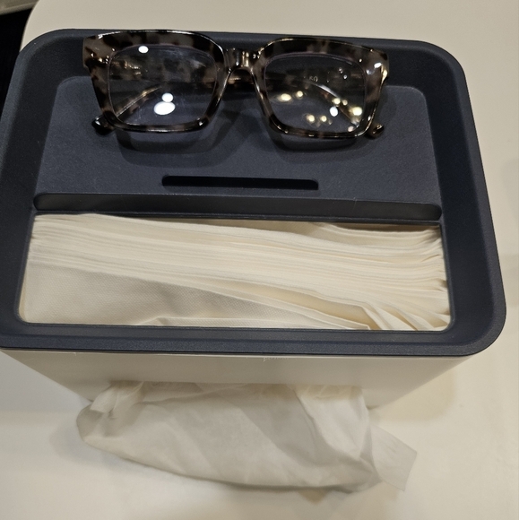 Ochine Multifunctional Tissue Box Holder Cover Blue/White - Picture 5 of 7